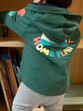 Patagonia Kids Conifer Green Home Planet Love Hoodie In Green Size 2T